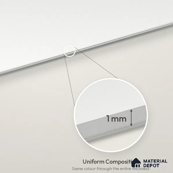 Ivory Beige Solid Colors Look LM 26024 8 ft x 4 ft Matte Finish ASA Laminate - 1 mm