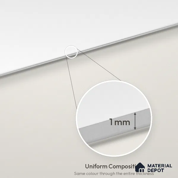 Ivory Pearl Solid Colors Look LM 26025 8 ft x 4 ft Matte Finish ASA Laminate - 1 mm