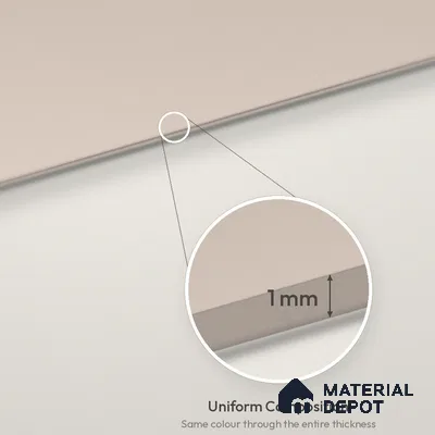 Cappuccino Beige Solid Colors Look LM 26026 8 ft x 4 ft Matte Finish ASA Laminate - 1 mm