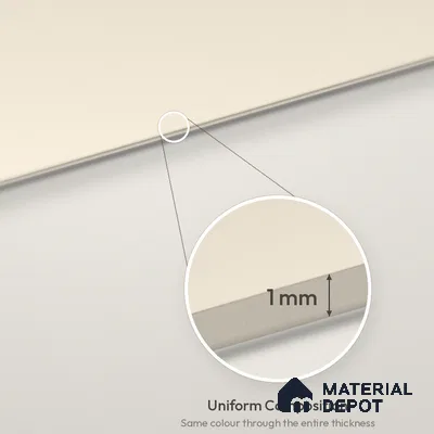 Classic Ivory Solid Colors Look LM 26028 8 ft x 4 ft Matte Finish ASA Laminate - 1 mm