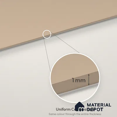 Cappuccino Beige Solid Colors Look LM 26030 8 ft x 4 ft Matte Finish ASA Laminate - 1 mm