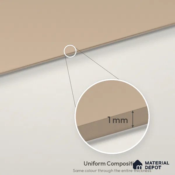 Cappuccino Beige Solid Colors Look LM 26030 8 ft x 4 ft Matte Finish ASA Laminate - 1 mm