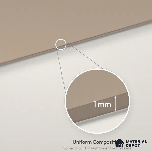 Cappuccino Beige Solid Colors Look LM 26031 8 ft x 4 ft Matte Finish ASA Laminate - 1 mm
