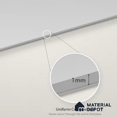 Dove Grey Solid Colors Look LM 26032 8 ft x 4 ft Matte Finish ASA Laminate - 1 mm