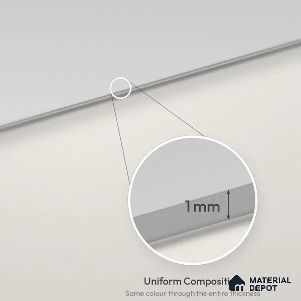 Dove Grey Solid Colors Look LM 26032 8 ft x 4 ft Matte Finish ASA Laminate - 1 mm