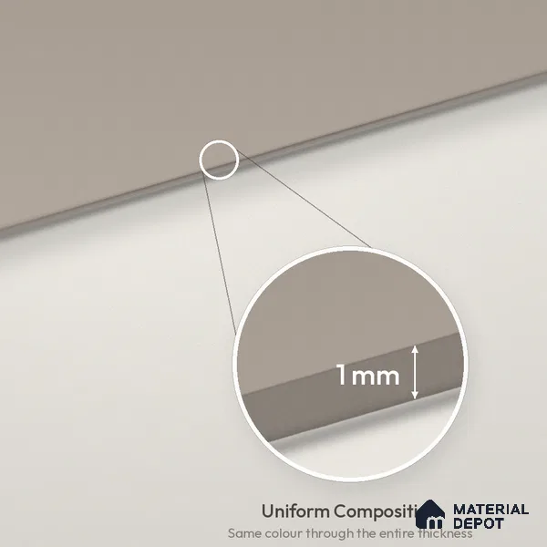 Cappuccino Beige Solid Colors Look LM 26033 8 ft x 4 ft Matte Finish ASA Laminate - 1 mm