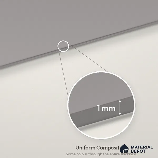 Cloud Grey Solid Colors Look LM 26034 8 ft x 4 ft Matte Finish ASA Laminate - 1 mm
