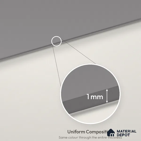 Stone Grey Solid Colors Look LM 26039 8 ft x 4 ft Matte Finish ASA Laminate - 1 mm