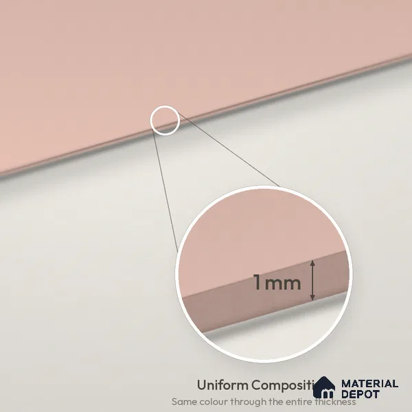 Blush Pink Solid Colors Look LM 26040 8 ft x 4 ft Matte Finish ASA Laminate - 1 mm