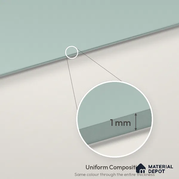 Grey Green Solid Colors Look LM 26044 8 ft x 4 ft Matte Finish ASA Laminate - 1 mm