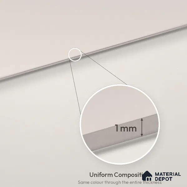 Almond Cream Solid Colors Look LM 26047 8 ft x 4 ft Matte Finish ASA Laminate - 1 mm