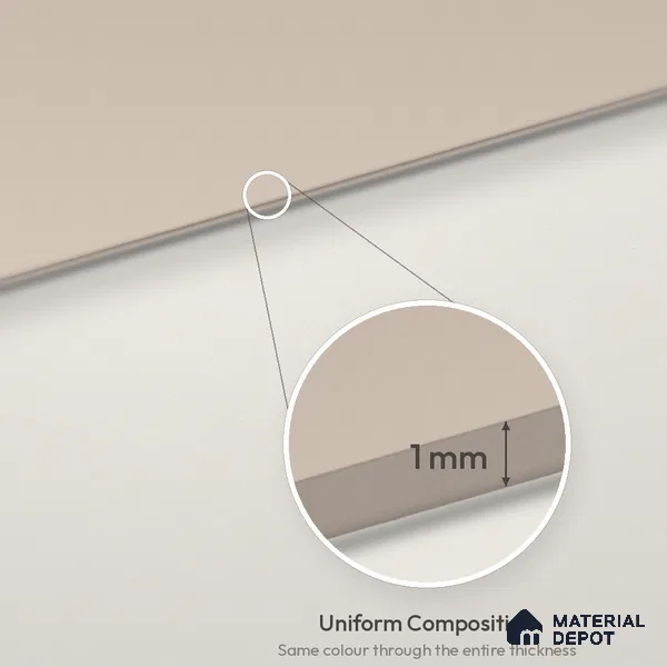 Cappuccino Beige Solid Colors Look LM 26048 8 ft x 4 ft Matte Finish ASA Laminate - 1 mm