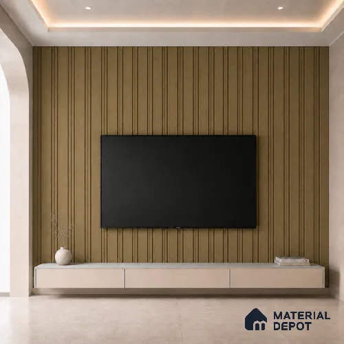 Spiced Walnut 10 ft x 0.5 ft (3060x150 mm) Linea Design Interior & Exterior Wall & Ceiling Panel - 15 mm | Suitable for Balcony, Facade & Open Area | Width is Subjected to 5% Variation