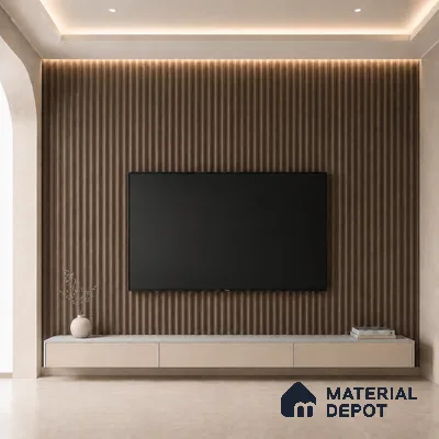 Royal Nut 10 ft x 0.45 ft (3060x140 mm) Pyramid Design Interior & Exterior Wall & Ceiling Panel - 14 mm | Suitable for Balcony, Facade & Open Area | Width is Subjected to 5% Variation