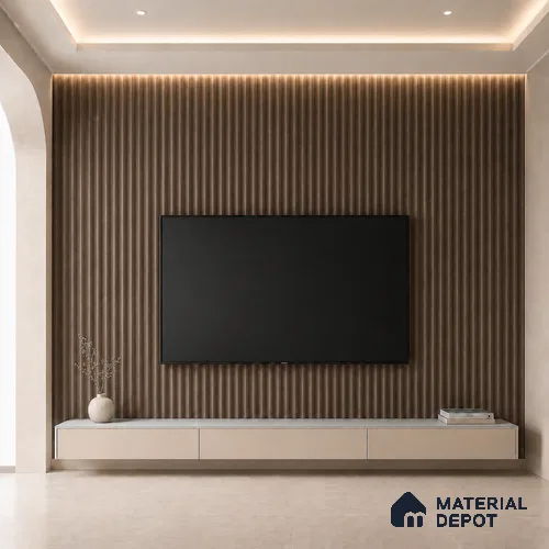Royal Nut 10 ft x 0.45 ft (3060x140 mm) Pyramid Design Interior & Exterior Wall & Ceiling Panel - 14 mm | Suitable for Balcony, Facade & Open Area | Width is Subjected to 5% Variation