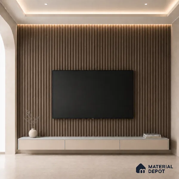 Royal Nut 10 ft x 0.45 ft (3060x140 mm) Pyramid Design Interior & Exterior Wall & Ceiling Panel - 14 mm | Suitable for Balcony, Facade & Open Area | Width is Subjected to 5% Variation