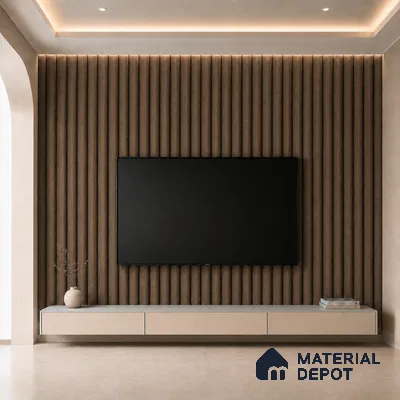 Royal Nut 10 ft x 0.6 ft (3060x180 mm) Arch Design Interior & Exterior Wall & Ceiling Panel - 17 mm | Suitable for Balcony, Facade & Open Area | Width is Subjected to 5% Variation