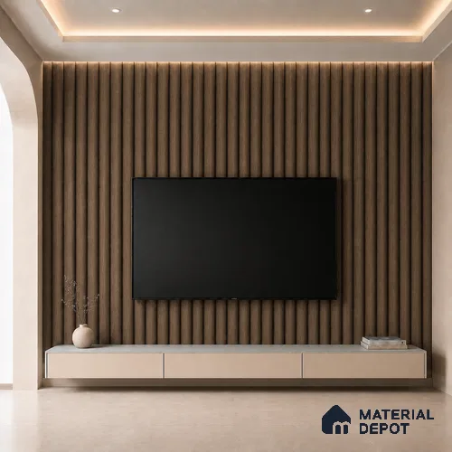 Royal Nut 10 ft x 0.6 ft (3060x180 mm) Arch Design Interior & Exterior Wall & Ceiling Panel - 17 mm | Suitable for Balcony, Facade & Open Area | Width is Subjected to 5% Variation