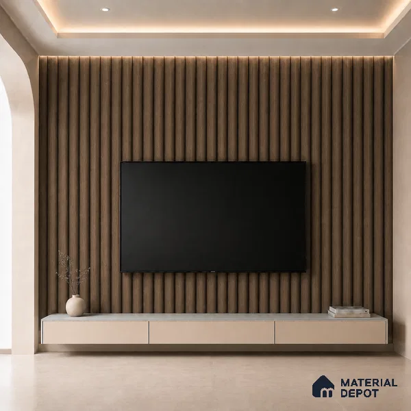 Royal Nut 10 ft x 0.6 ft (3060x180 mm) Arch Design Interior & Exterior Wall & Ceiling Panel - 17 mm | Suitable for Balcony, Facade & Open Area | Width is Subjected to 5% Variation