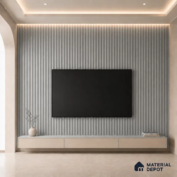 Silver 10 ft x 0.45 ft (3060x140 mm) Pyramid Design Interior & Exterior Wall & Ceiling Panel - 14 mm | Suitable for Balcony, Facade & Open Area | Width is Subjected to 5% Variation