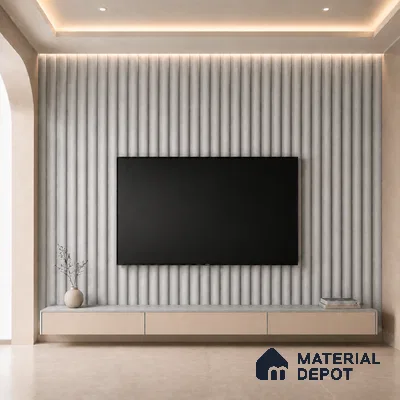 Silver 10 ft x 0.6 ft (3060x180 mm) Arch Design Interior & Exterior Wall & Ceiling Panel - 17 mm | Suitable for Balcony, Facade & Open Area | Width is Subjected to 5% Variation