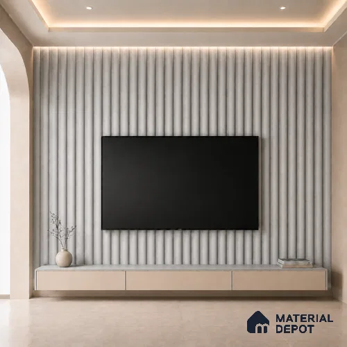 Silver 10 ft x 0.6 ft (3060x180 mm) Arch Design Interior & Exterior Wall & Ceiling Panel - 17 mm | Suitable for Balcony, Facade & Open Area | Width is Subjected to 5% Variation