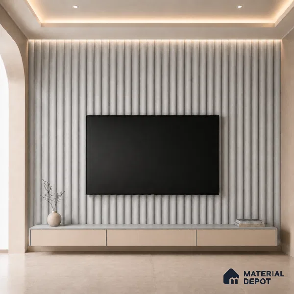 Silver 10 ft x 0.6 ft (3060x180 mm) Arch Design Interior & Exterior Wall & Ceiling Panel - 17 mm | Suitable for Balcony, Facade & Open Area | Width is Subjected to 5% Variation