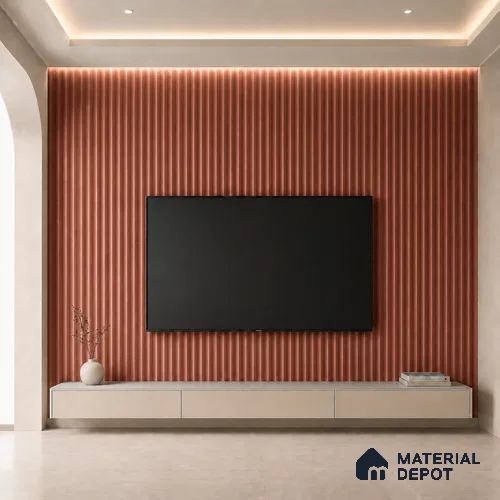 Copper 10 ft x 0.45 ft (3060x140 mm) Pyramid Design Interior & Exterior Wall & Ceiling Panel - 14 mm | Suitable for Balcony, Facade & Open Area | Width is Subjected to 5% Variation