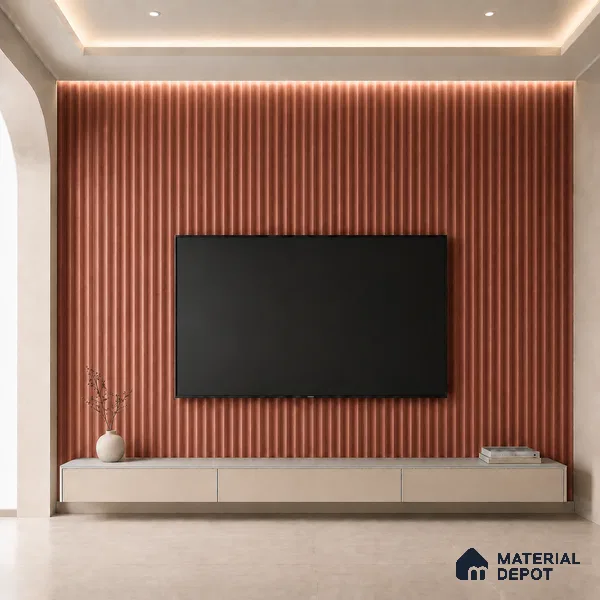 Copper 10 ft x 0.45 ft (3060x140 mm) Pyramid Design Interior & Exterior Wall & Ceiling Panel - 14 mm | Suitable for Balcony, Facade & Open Area | Width is Subjected to 5% Variation