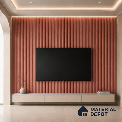 Copper 10 ft x 0.6 ft (3060x180 mm) Arch Design Interior & Exterior Wall & Ceiling Panel - 17 mm | Suitable for Balcony, Facade & Open Area | Width is Subjected to 5% Variation