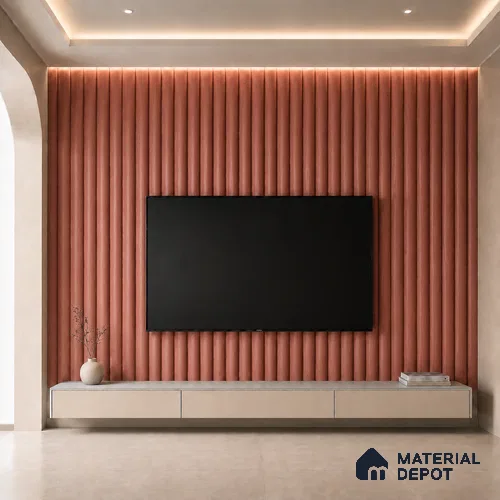 Copper 10 ft x 0.6 ft (3060x180 mm) Arch Design Interior & Exterior Wall & Ceiling Panel - 17 mm | Suitable for Balcony, Facade & Open Area | Width is Subjected to 5% Variation