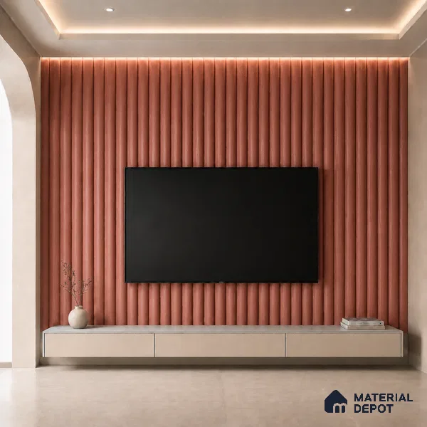 Copper 10 ft x 0.6 ft (3060x180 mm) Arch Design Interior & Exterior Wall & Ceiling Panel - 17 mm | Suitable for Balcony, Facade & Open Area | Width is Subjected to 5% Variation