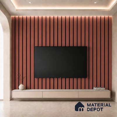 Copper 10 ft x 0.5 ft (3060x150 mm) Dual Tone Linea Design Interior & Exterior Wall & Ceiling Panel - 15 mm | Suitable for Balcony, Facade & Open Area | Width is Subjected to 5% Variation
