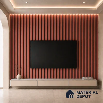 Copper 10 ft x 0.6 ft (3060x180 mm) Dual Tone Arch Design Interior & Exterior Wall & Ceiling Panel - 17 mm | Suitable for Balcony, Facade & Open Area | Width is Subjected to 5% Variation