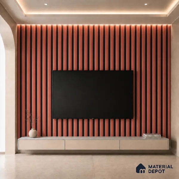 Copper 10 ft x 0.6 ft (3060x180 mm) Dual Tone Arch Design Interior & Exterior Wall & Ceiling Panel - 17 mm | Suitable for Balcony, Facade & Open Area | Width is Subjected to 5% Variation