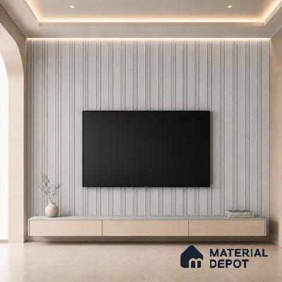 Armani Grey 10 ft x 0.5 ft (3060x150 mm) Linea Design Interior & Exterior Wall & Ceiling Panel - 15 mm | Suitable for Balcony, Facade & Open Area | Width is Subjected to 5% Variation