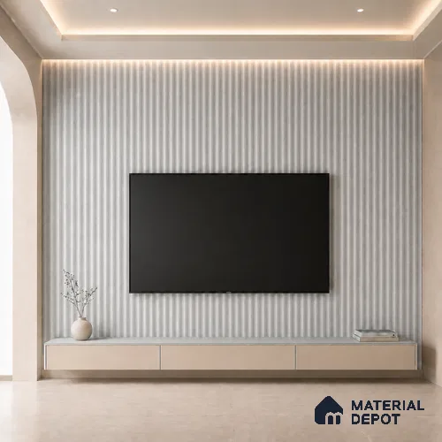 Armani Grey 10 ft x 0.45 ft (3060x140 mm) Pyramid Design Interior & Exterior Wall & Ceiling Panel - 14 mm | Suitable for Balcony, Facade & Open Area | Width is Subjected to 5% Variation