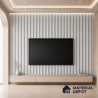 Armani Grey 10 ft x 0.6 ft (3060x180 mm) Arch Design Interior & Exterior Wall & Ceiling Panel - 17 mm | Suitable for Balcony, Facade & Open Area | Width is Subjected to 5% Variation
