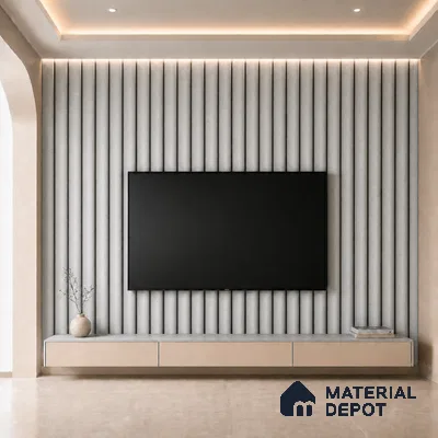Armani Grey 10 ft x 0.6 ft (3060x180 mm) Dual Tone Arch Design Interior & Exterior Wall & Ceiling Panel - 17 mm | Suitable for Balcony, Facade & Open Area | Width is Subjected to 5% Variation