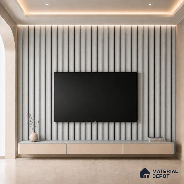 Armani Grey 10 ft x 0.6 ft (3060x180 mm) Dual Tone Arch Design Interior & Exterior Wall & Ceiling Panel - 17 mm | Suitable for Balcony, Facade & Open Area | Width is Subjected to 5% Variation