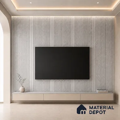 Armani Grey 10 ft x 0.68 ft (3060x208 mm) Curve Design Interior & Exterior Wall & Ceiling Panel - 10 mm | Suitable for Balcony, Facade & Open Area | Width is Subjected to 5% Variation