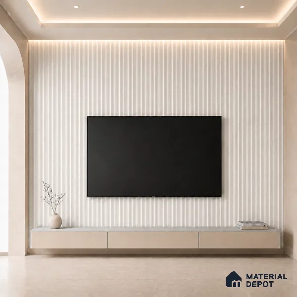 Statuario 10 ft x 0.45 ft (3060x140 mm) Pyramid Design Interior & Exterior Wall & Ceiling Panel - 14 mm | Suitable for Balcony, Facade & Open Area | Width is Subjected to 5% Variation
