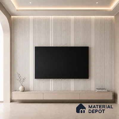 Statuario 10 ft x 0.68 ft (3060x208 mm) Curve Design Interior & Exterior Wall & Ceiling Panel - 10 mm | Suitable for Balcony, Facade & Open Area | Width is Subjected to 5% Variation