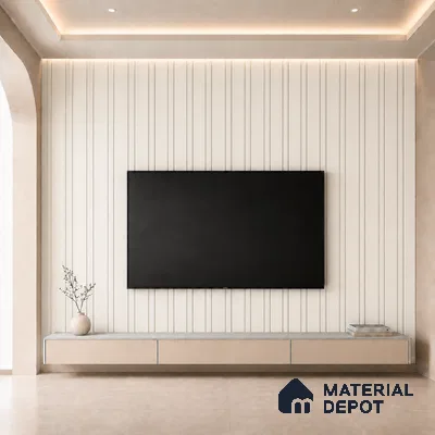 Statuario 10 ft x 0.5 ft (3060x150 mm) Linea Design Interior & Exterior Wall & Ceiling Panel - 15 mm | Suitable for Balcony, Facade & Open Area | Width is Subjected to 5% Variation
