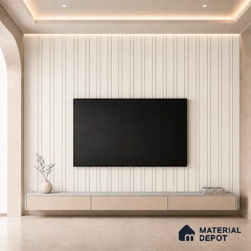 Statuario 10 ft x 0.5 ft (3060x150 mm) Linea Design Interior & Exterior Wall & Ceiling Panel - 15 mm | Suitable for Balcony, Facade & Open Area | Width is Subjected to 5% Variation