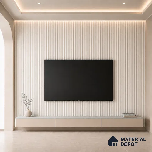 Pearl 10 ft x 0.45 ft (3060x140 mm) Pyramid Design Interior & Exterior Wall & Ceiling Panel - 14 mm | Suitable for Balcony, Facade & Open Area | Width is Subjected to 5% Variation
