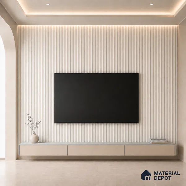 Pearl 10 ft x 0.45 ft (3060x140 mm) Pyramid Design Interior & Exterior Wall & Ceiling Panel - 14 mm | Suitable for Balcony, Facade & Open Area | Width is Subjected to 5% Variation