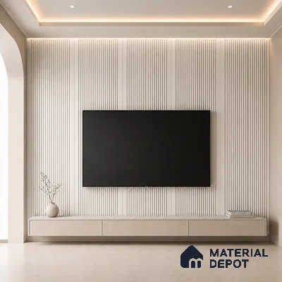 Pearl 10 ft x 0.68 ft (3060x208 mm) Curve Design Interior & Exterior Wall & Ceiling Panel - 10 mm | Suitable for Balcony, Facade & Open Area | Width is Subjected to 5% Variation