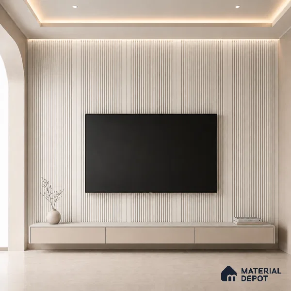 Pearl 10 ft x 0.68 ft (3060x208 mm) Curve Design Interior & Exterior Wall & Ceiling Panel - 10 mm | Suitable for Balcony, Facade & Open Area | Width is Subjected to 5% Variation