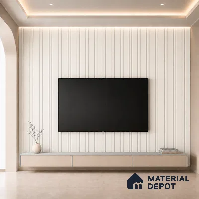 Pearl 10 ft x 0.5 ft (3060x150 mm) Linea Design Interior & Exterior Wall & Ceiling Panel - 15 mm | Suitable for Balcony, Facade & Open Area | Width is Subjected to 5% Variation
